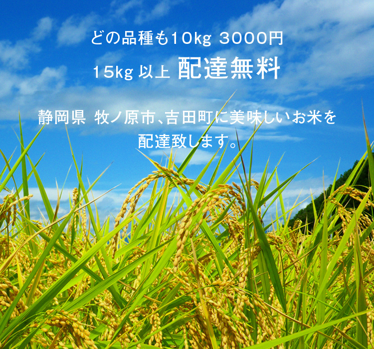 どの品種も10kg 3000円 15kg以上 配達無料